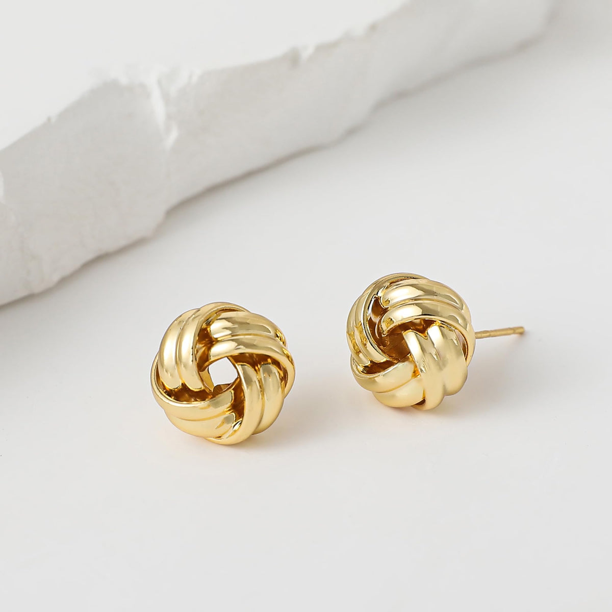 Geometric Gold Knot Statement Earrings The Nichole Collection - Official Site