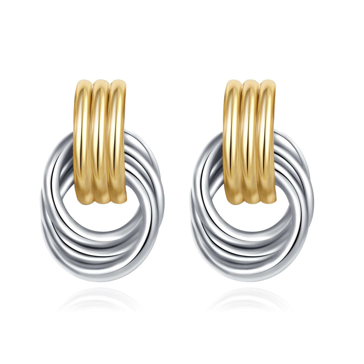 Geometric Gold Knot Statement Earrings The Nichole Collection - Official Site
