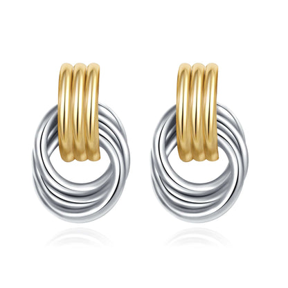 Geometric Gold Knot Statement Earrings The Nichole Collection - Official Site