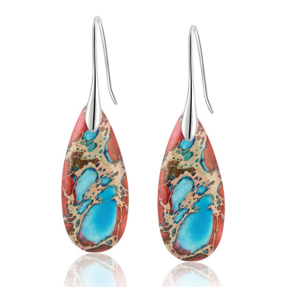 Natural Stone Teardrop Dangle Earrings The Nichole Collection - Official Site