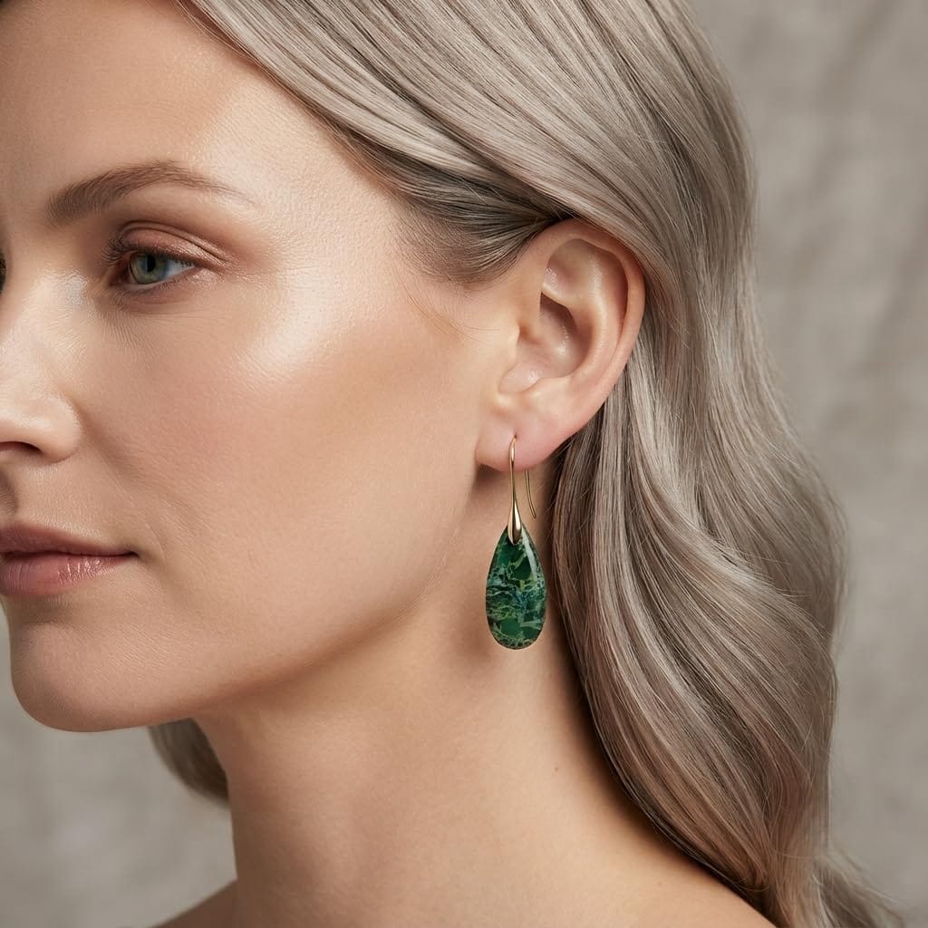 Natural Stone Teardrop Dangle Earrings The Nichole Collection - Official Site