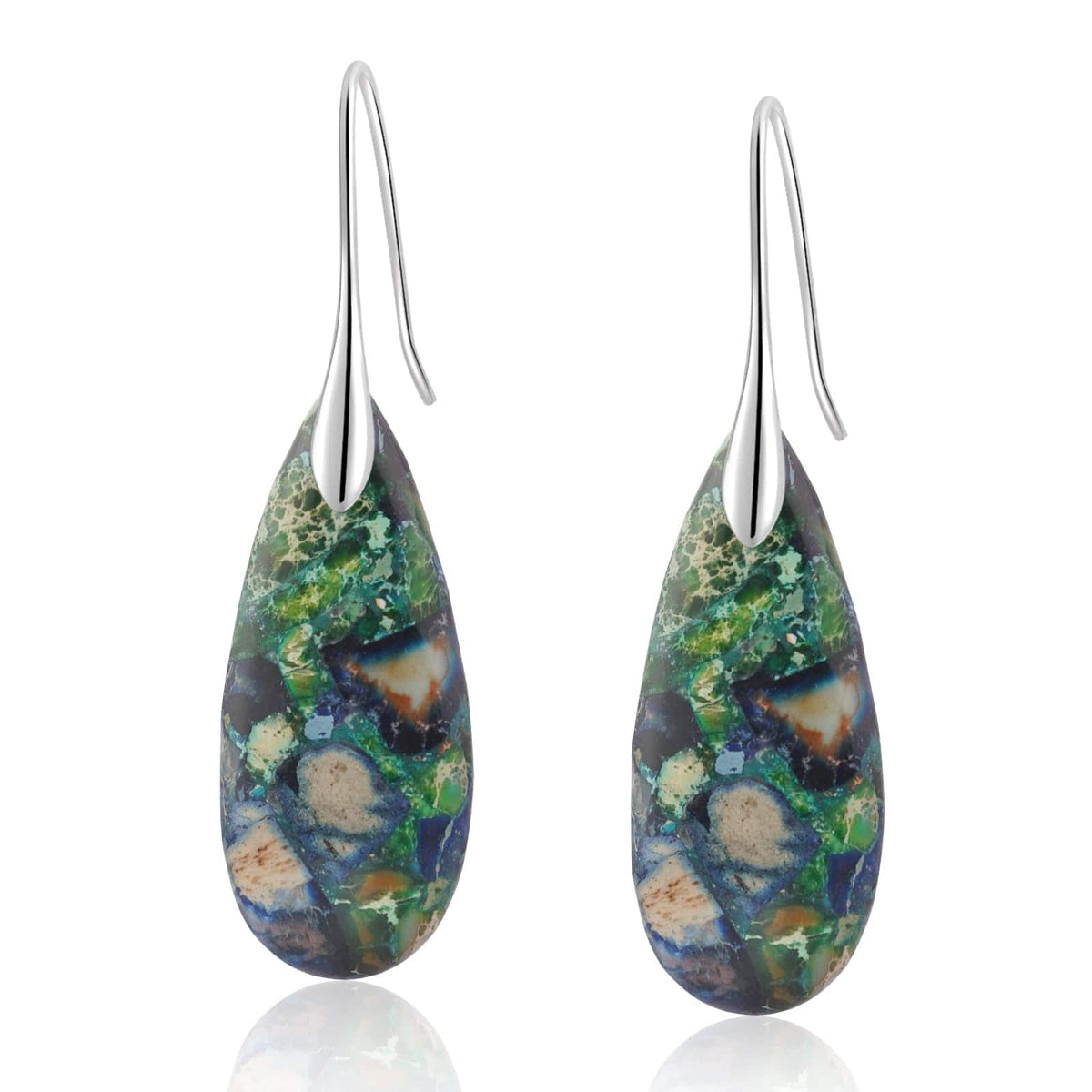 Natural Stone Teardrop Dangle Earrings