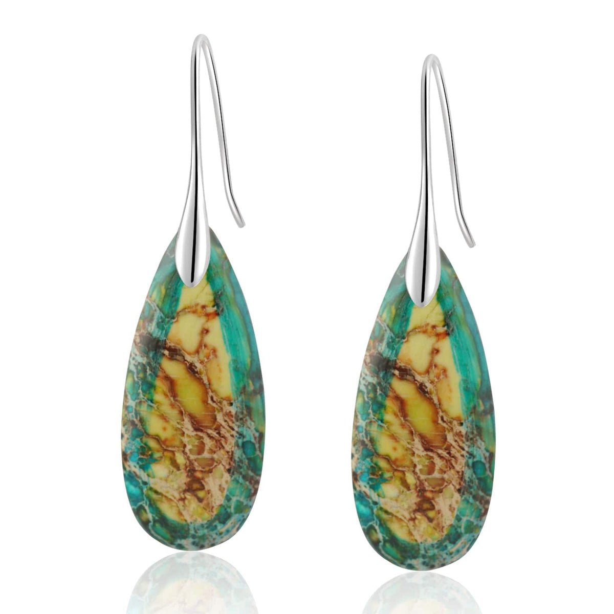 Natural Stone Teardrop Dangle Earrings