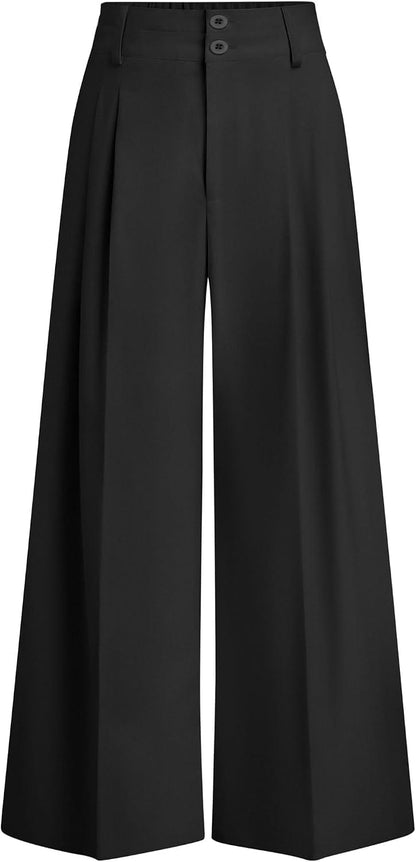 High Waisted Wide Leg Dress Pants with Pockets