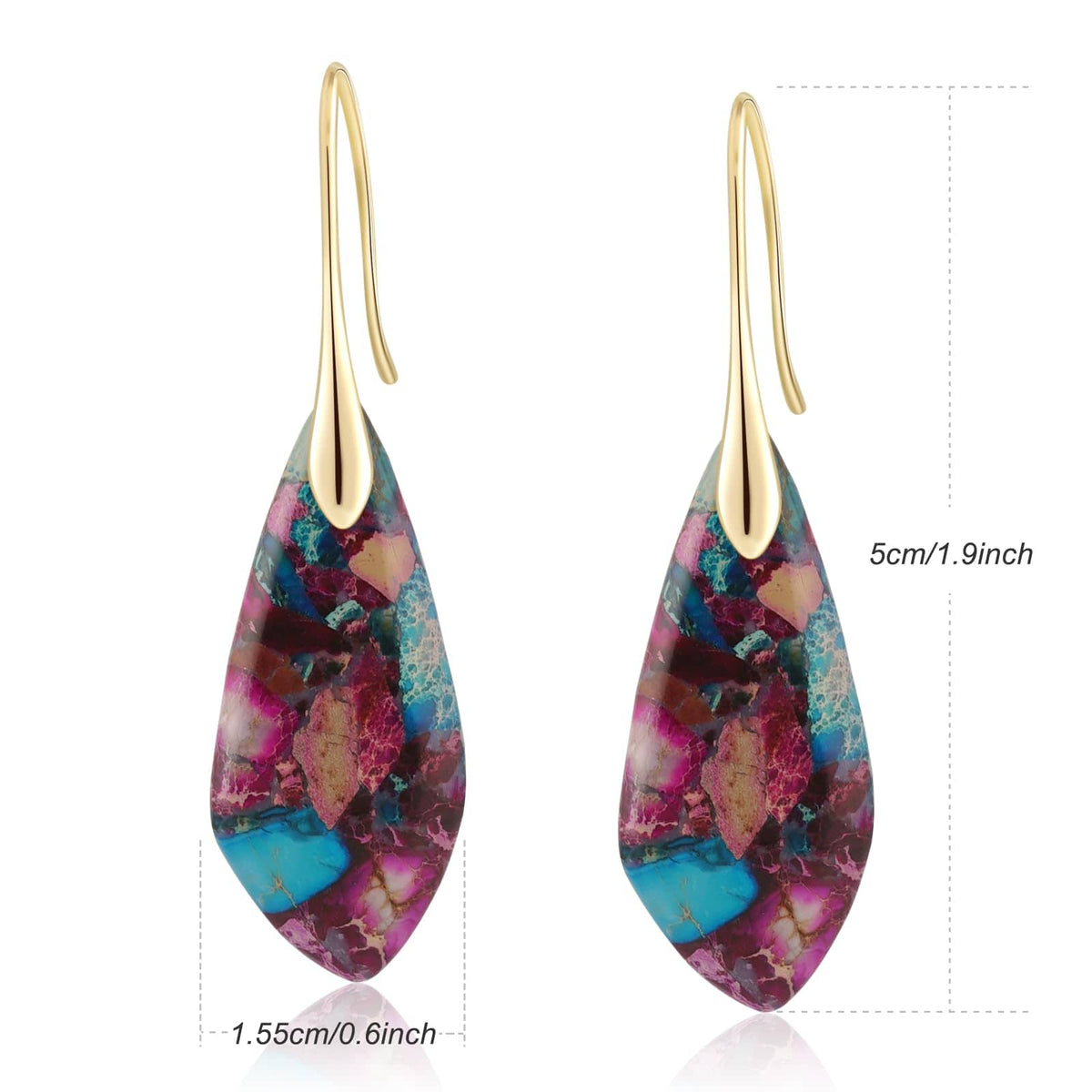 Natural Stone Teardrop Dangle Earrings The Nichole Collection - Official Site