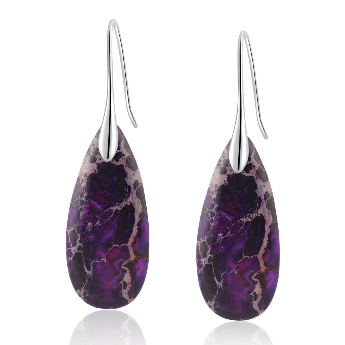 Natural Stone Teardrop Dangle Earrings