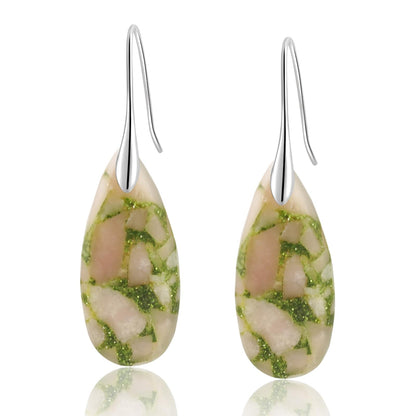 Natural Stone Teardrop Dangle Earrings