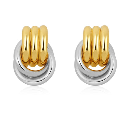 Geometric Gold Knot Statement Earrings The Nichole Collection - Official Site