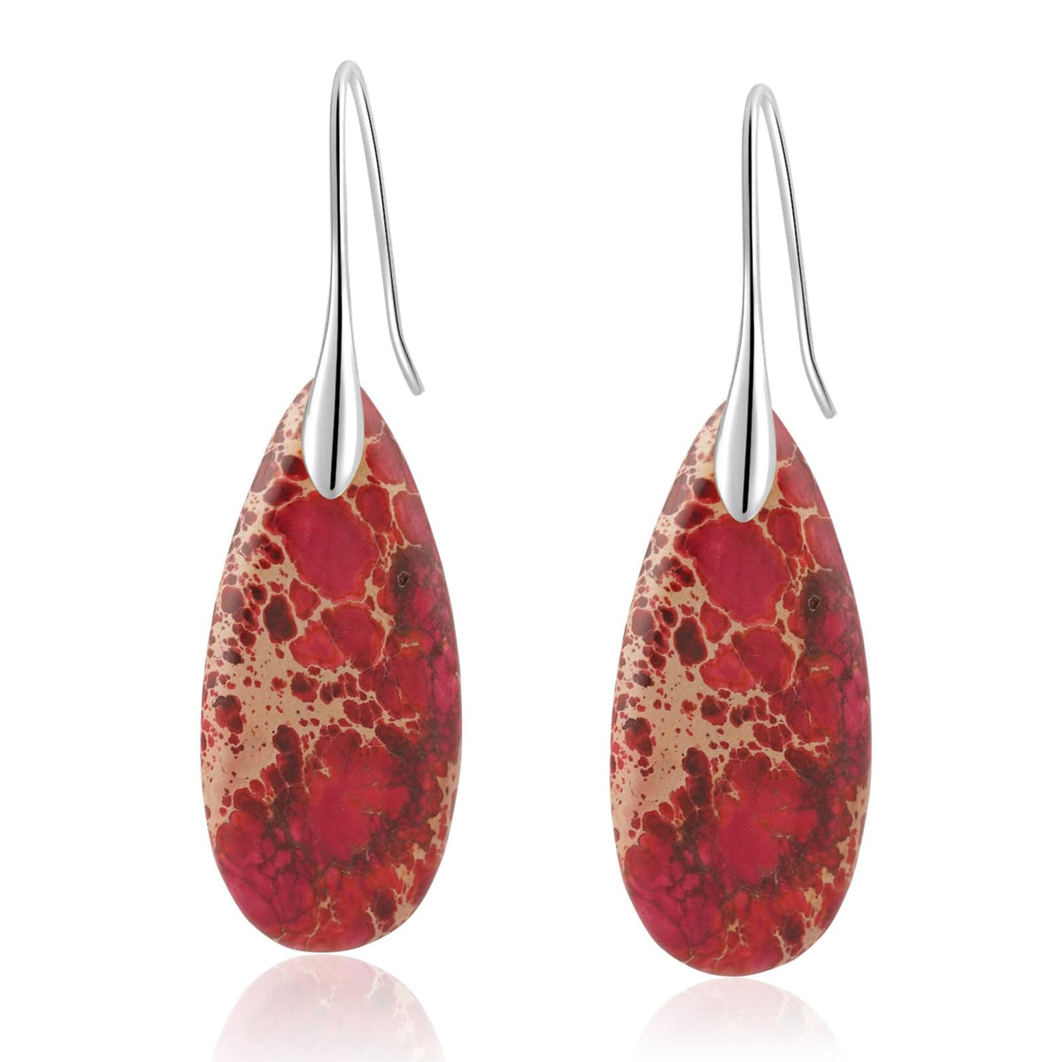 Natural Stone Teardrop Dangle Earrings