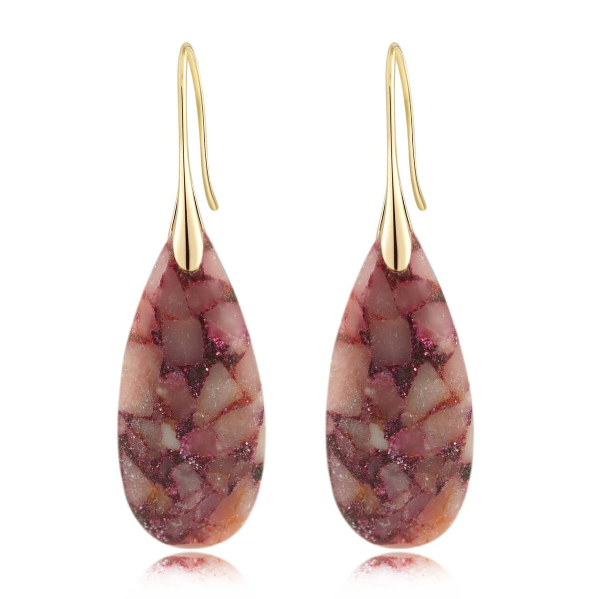 Natural Stone Teardrop Dangle Earrings
