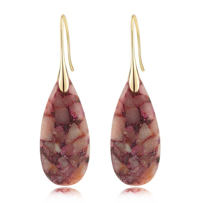 Natural Stone Teardrop Dangle Earrings