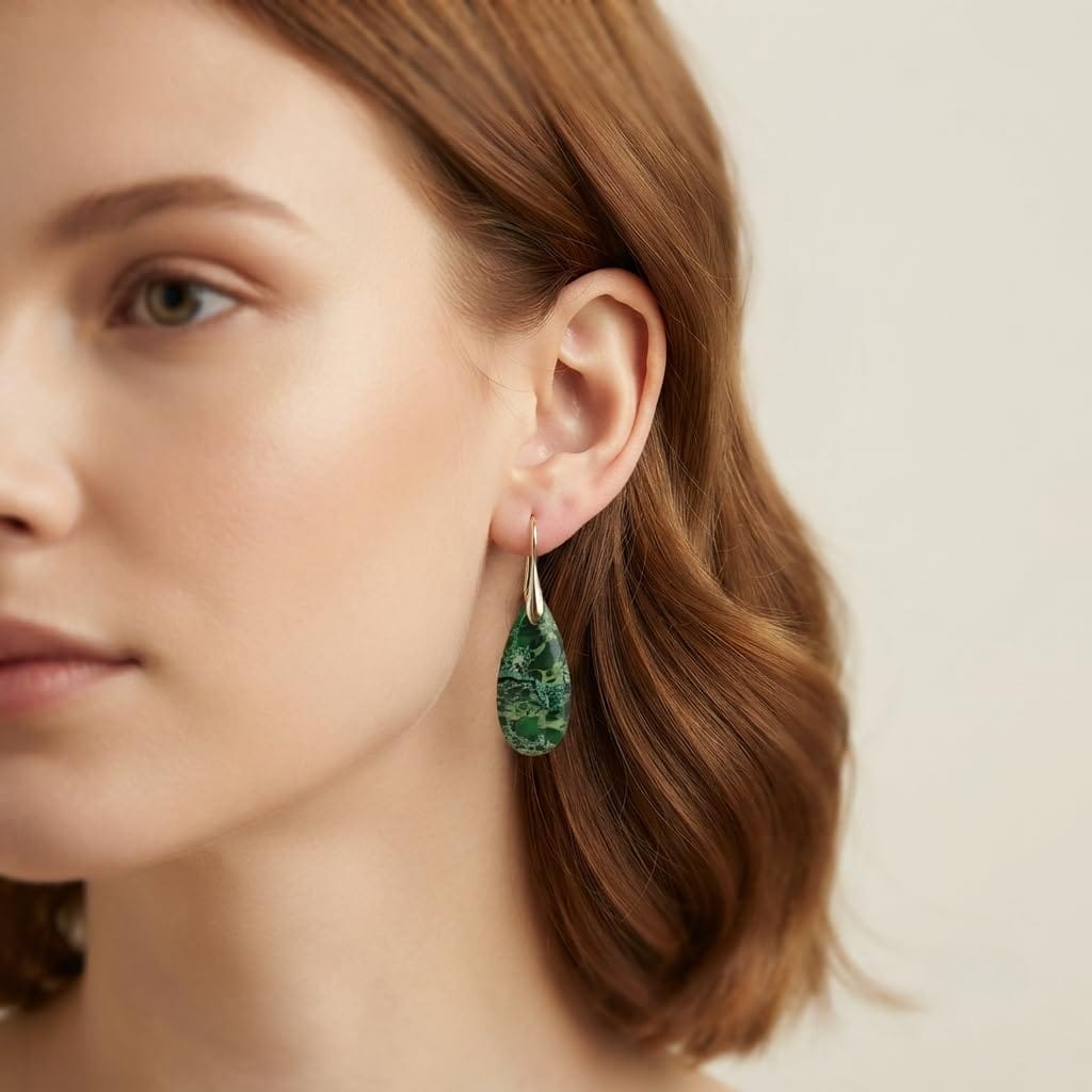 Natural Stone Teardrop Dangle Earrings The Nichole Collection - Official Site