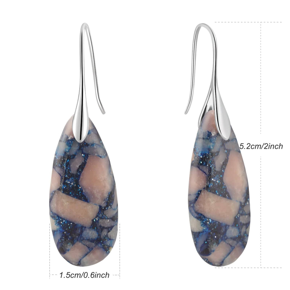 Natural Stone Teardrop Dangle Earrings The Nichole Collection - Official Site