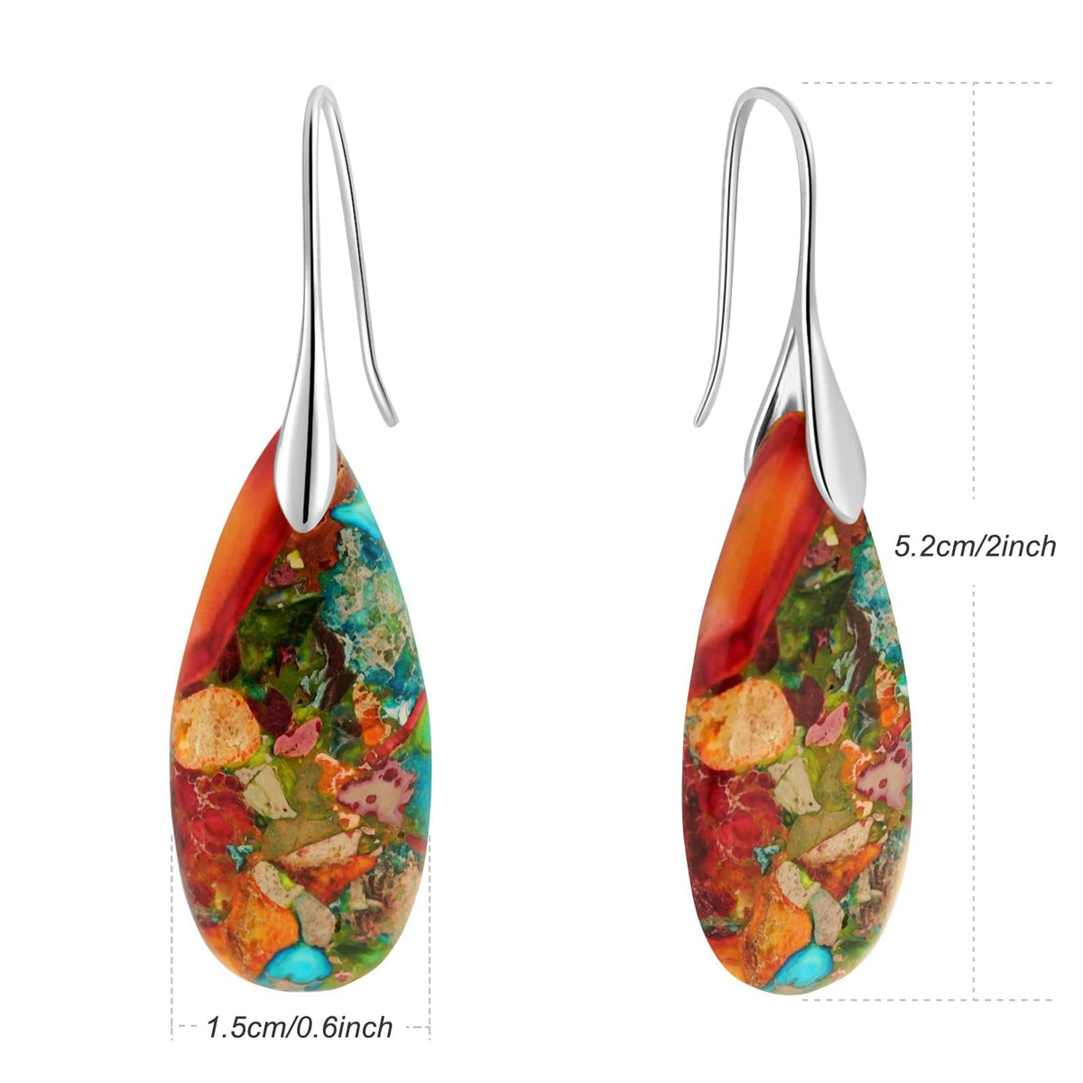 Natural Stone Teardrop Dangle Earrings The Nichole Collection - Official Site
