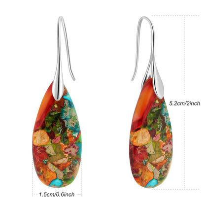 Natural Stone Teardrop Dangle Earrings The Nichole Collection - Official Site