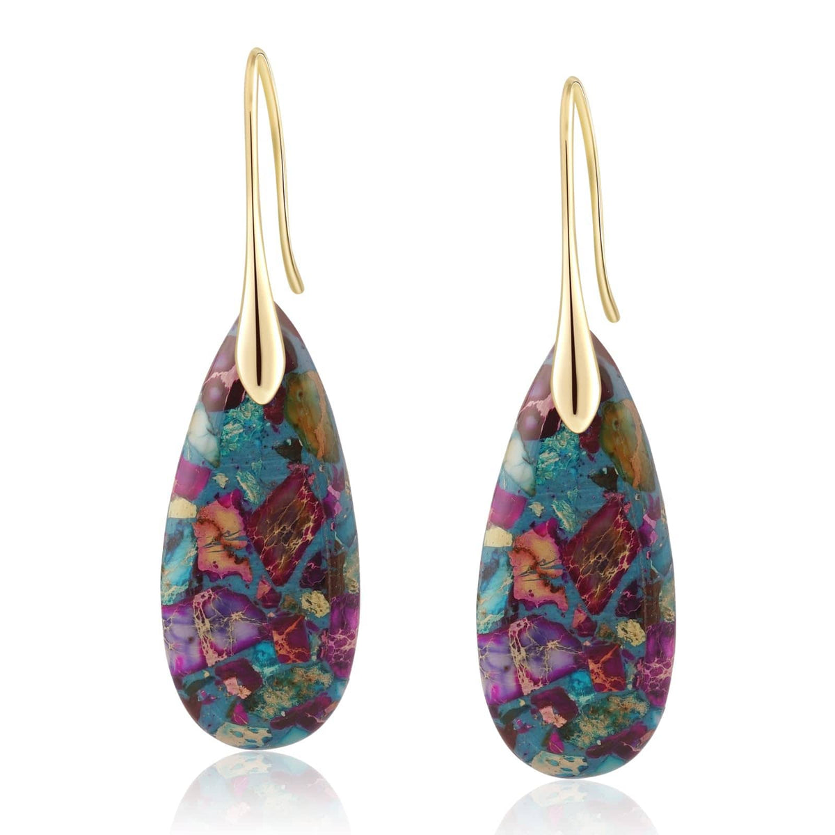 Natural Stone Teardrop Dangle Earrings The Nichole Collection - Official Site