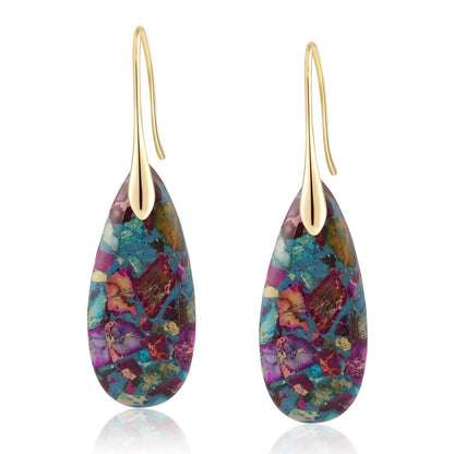 Natural Stone Teardrop Dangle Earrings The Nichole Collection - Official Site