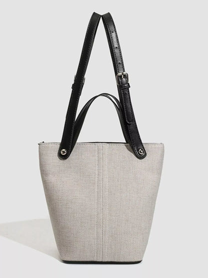 CANVAS CONTRAST-STRAP BUCKET TOTE The Nichole Collection - Official Site
