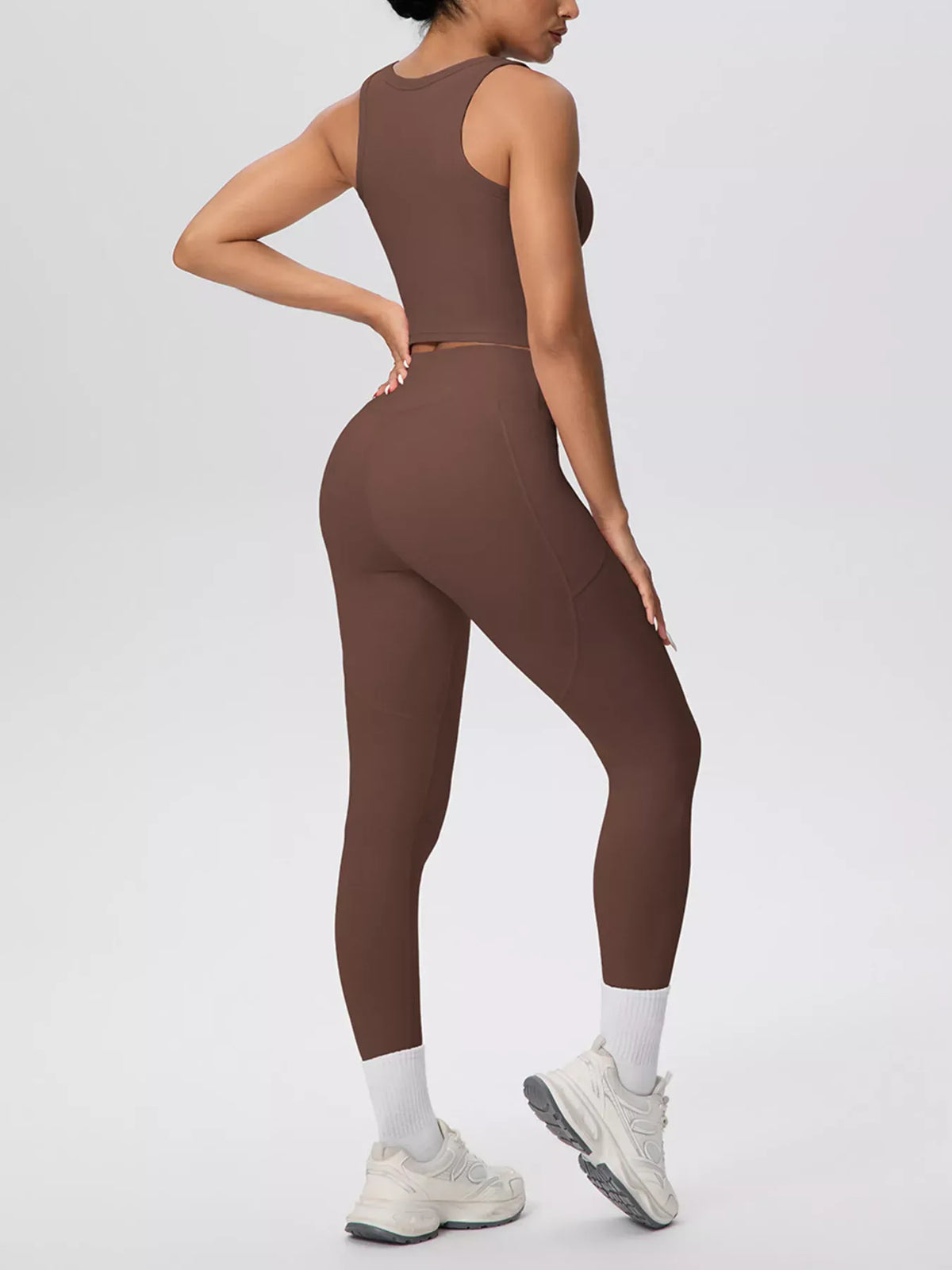 Scoop-Neck Tank and High-Waisted Leggings Active Set The Nichole Collection - Official Site