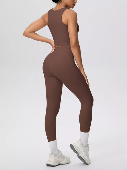 Scoop-Neck Tank and High-Waisted Leggings Active Set The Nichole Collection - Official Site
