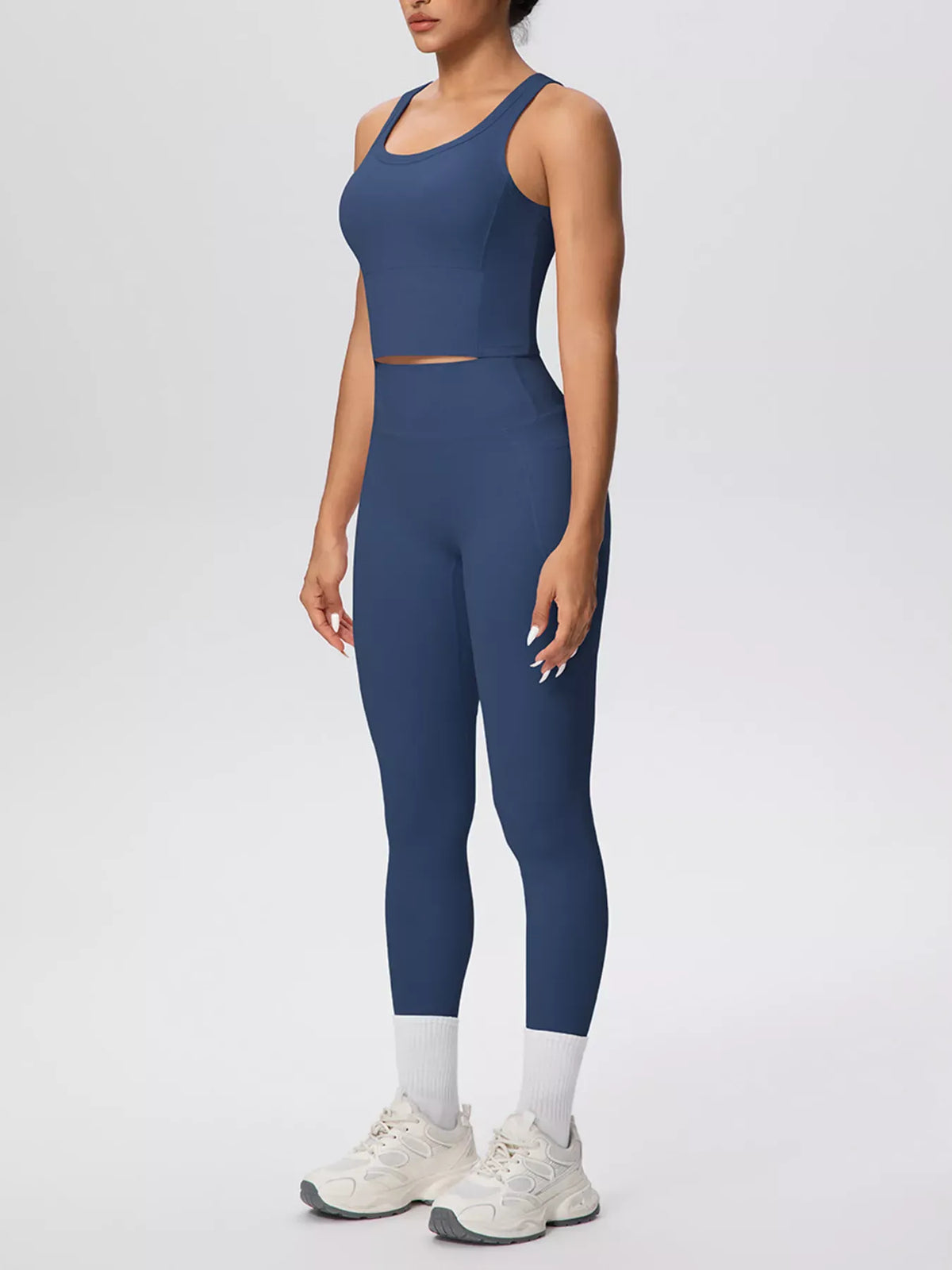 Scoop-Neck Tank and High-Waisted Leggings Active Set The Nichole Collection - Official Site