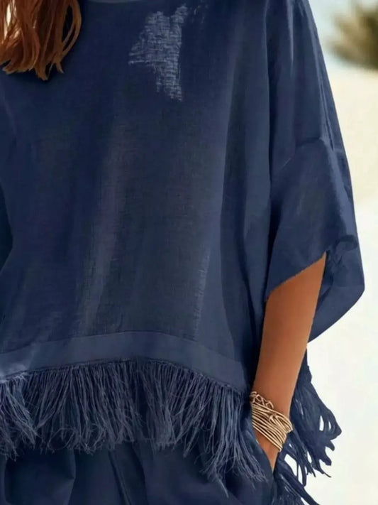 OVERSIZED FRINGE BLOUSE The Nichole Collection - Official Site