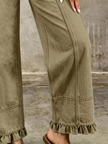RUFFLE-HEM WIDE-LEG JEANS The Nichole Collection - Official Site
