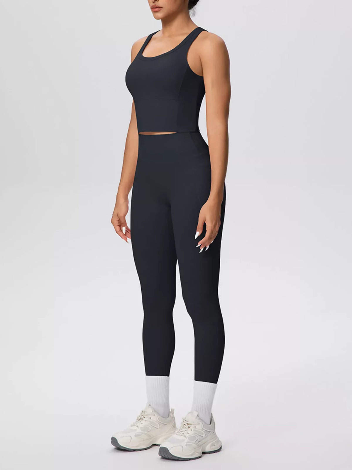 Scoop-Neck Tank and High-Waisted Leggings Active Set The Nichole Collection - Official Site