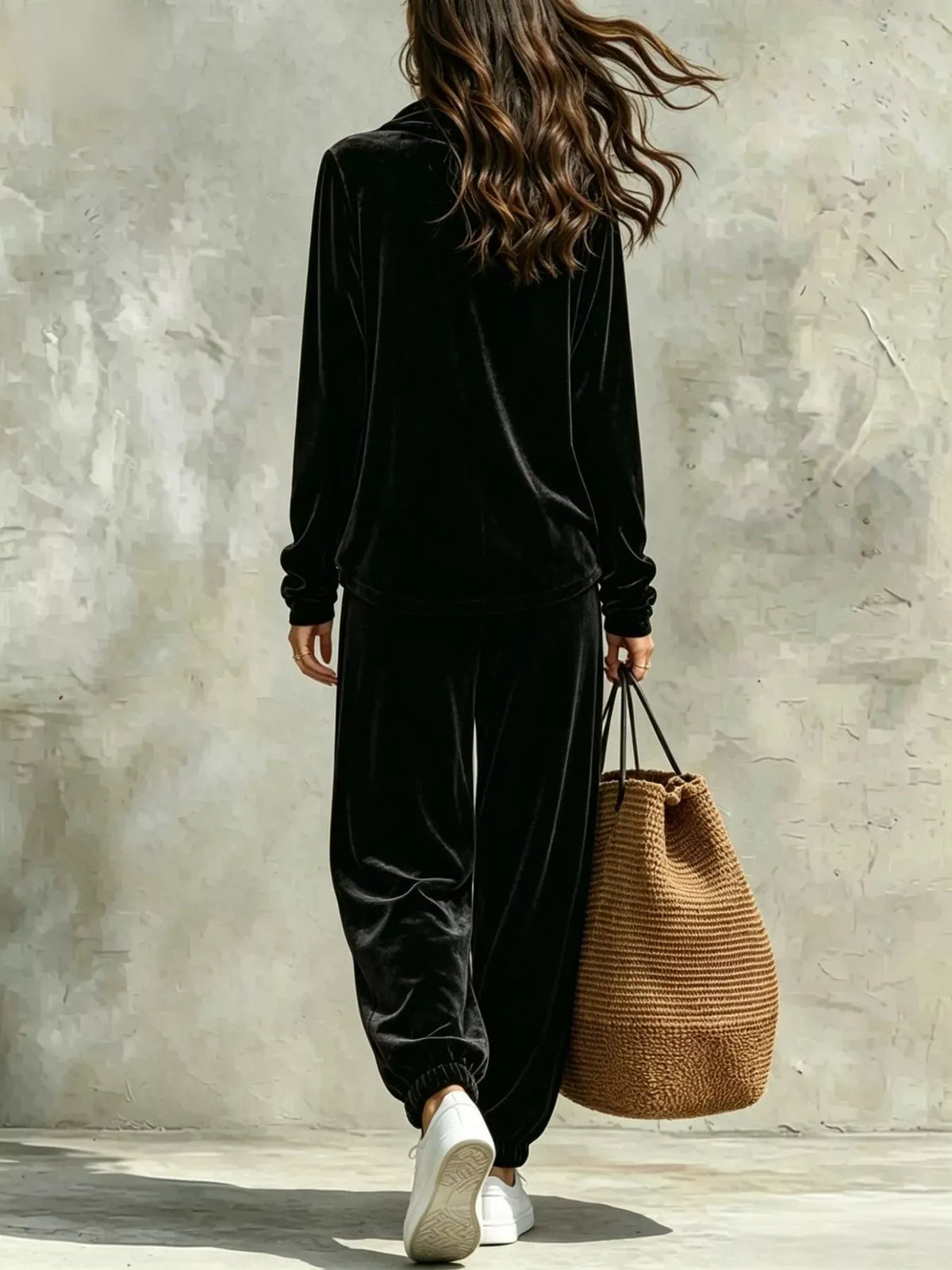 Velvet Cowl-Neck Top & Jogger Pants Set The Nichole Collection - Official Site