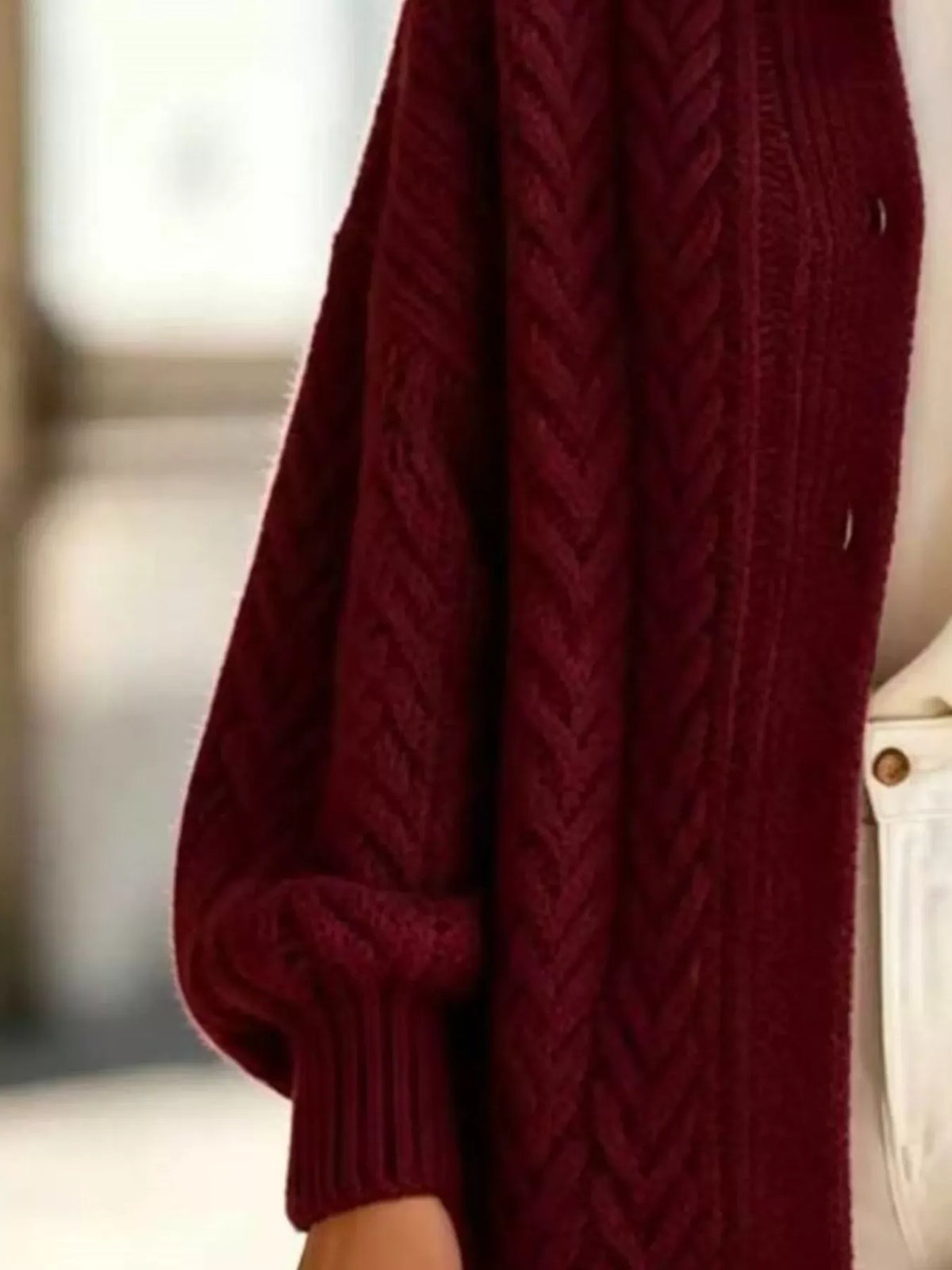 Cable-Knit Button-Down Long Cardigan The Nichole Collection