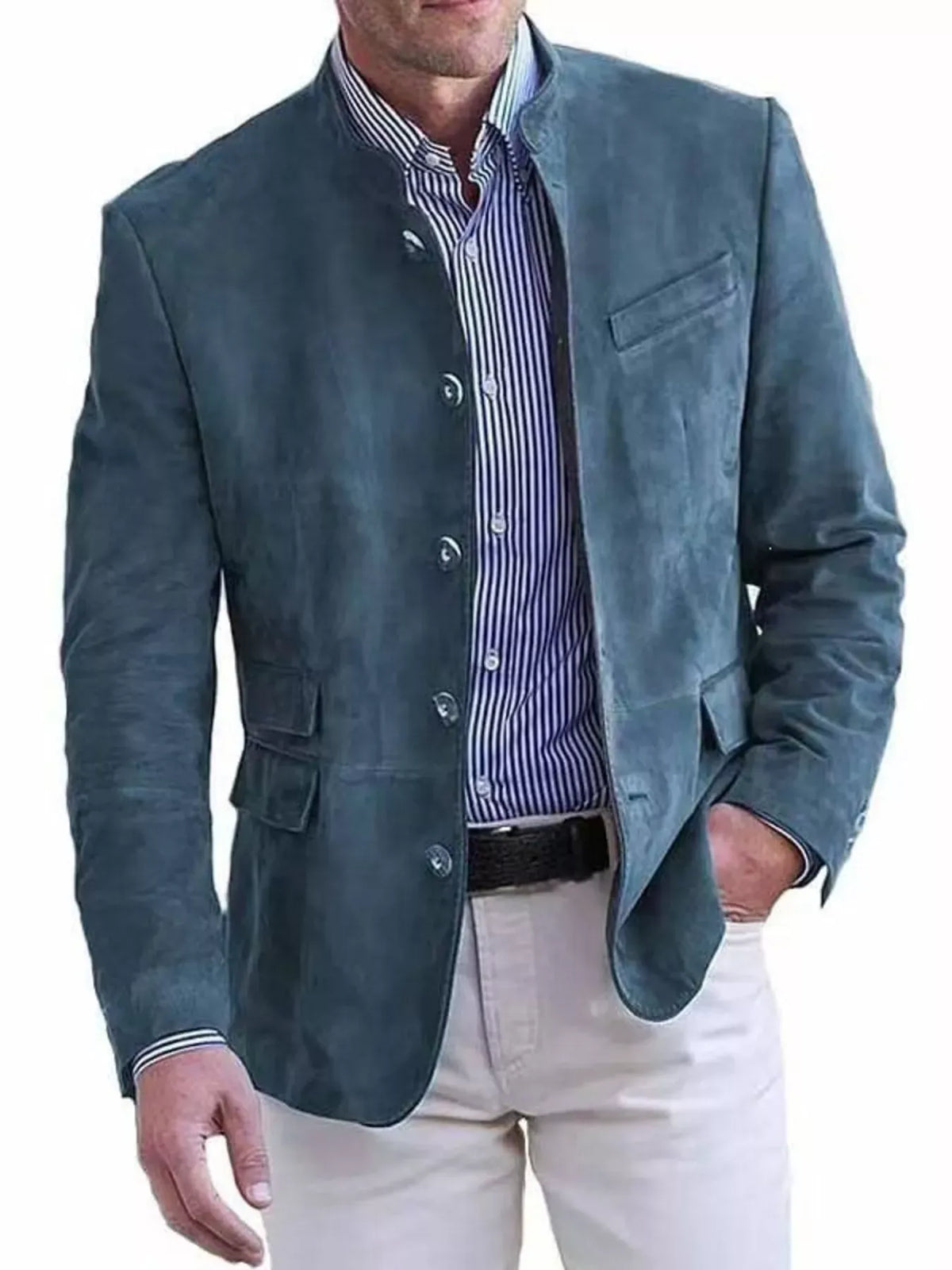 Men's Button-Up Long-Sleeve Blazer The Nichole Collection