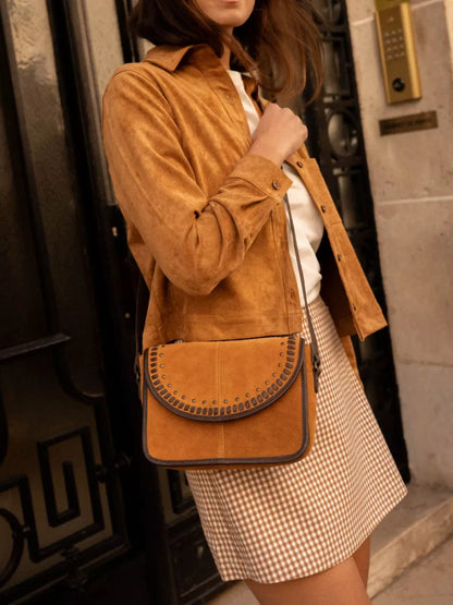Cropped Faux-Suede Button-Front Jacket The Nichole Collection - Official Site