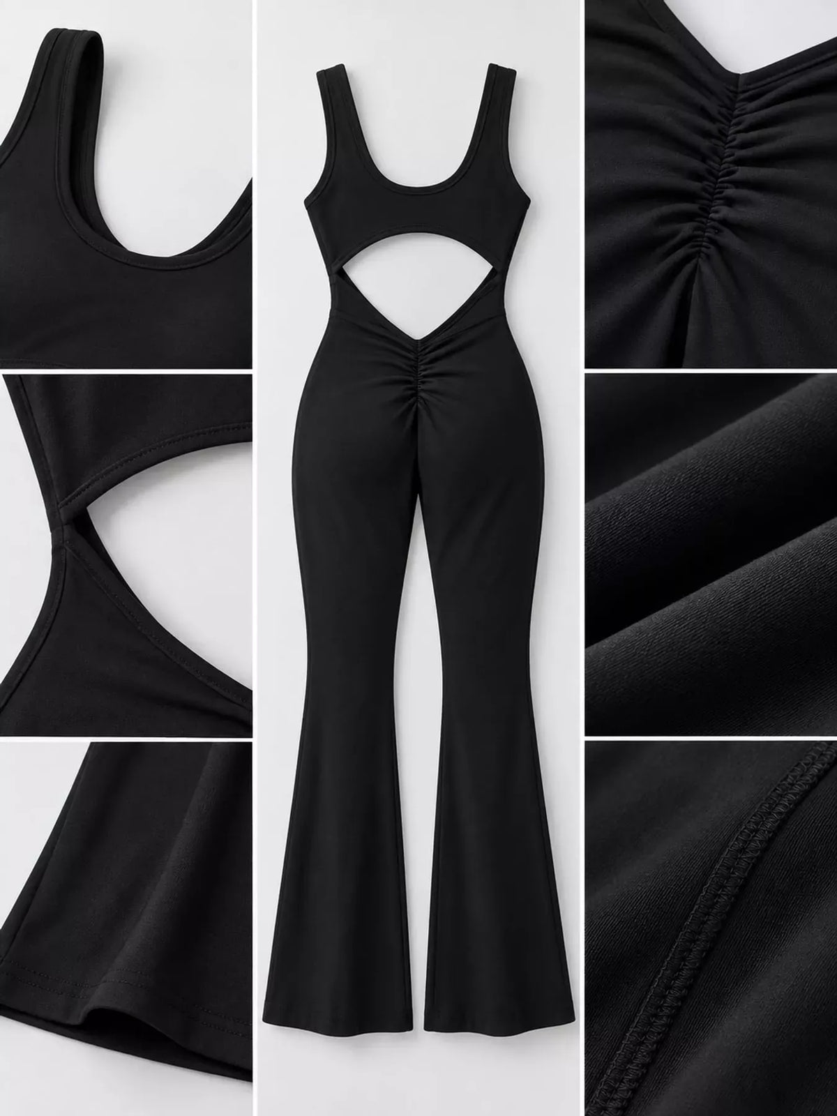 Seamless Scoop-Neck Flared Jumpsuit The Nichole Collection - Official Site