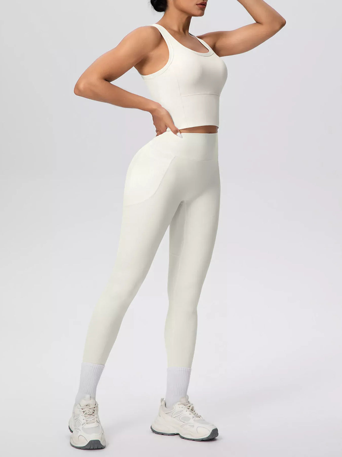 Scoop-Neck Tank and High-Waisted Leggings Active Set The Nichole Collection - Official Site