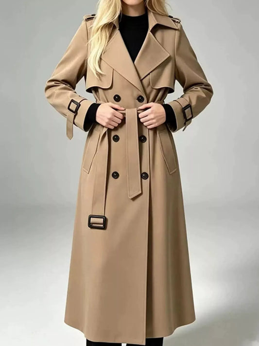 Double-Breasted Belted Trench Coat The Nichole Collection