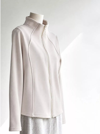 Sculpted Fit Fleece-Lined Zip-Up Jacket The Nichole Collection - Official Site