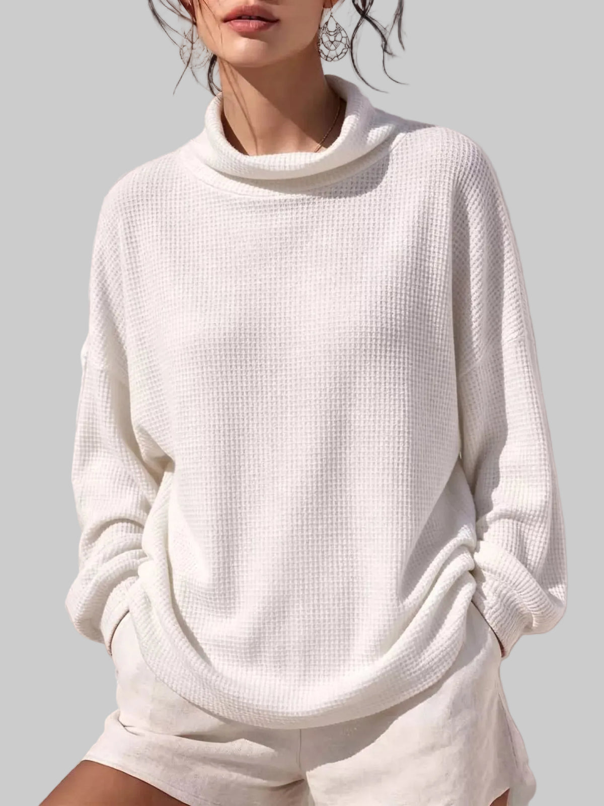 THE WAFFLE MOCK NECK SWEATER The Nichole Collection - Official Site