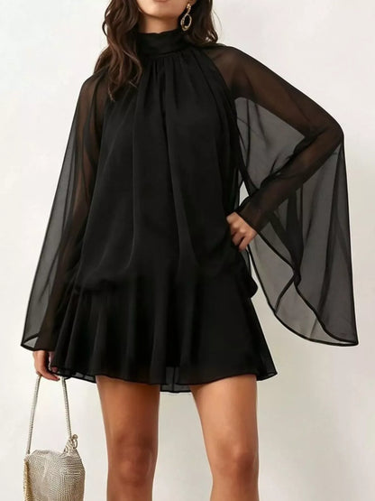 Tie-Back Layered Flare-Sleeve Mini Dress The Nichole Collection - Official Site