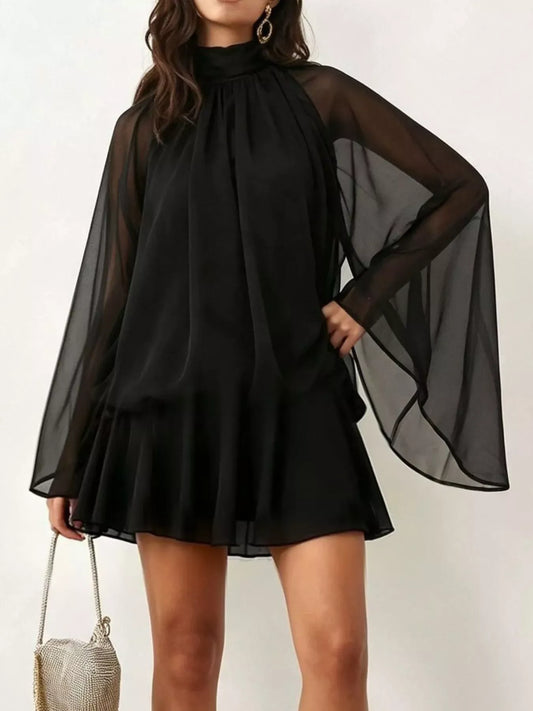Tie-Back Layered Flare-Sleeve Mini Dress The Nichole Collection - Official Site