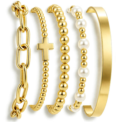 Gold Stackable Bangle Set