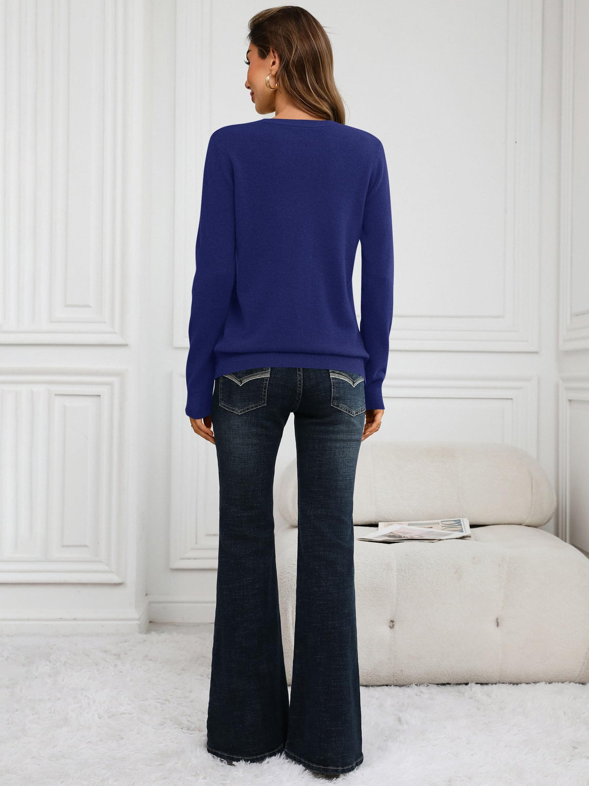 100% Merino Wool Crewneck Sweater The Nichole Collection