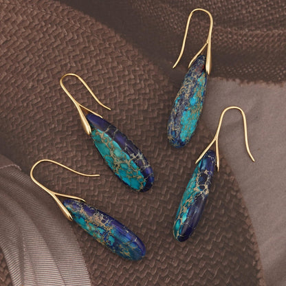 Natural Stone Teardrop Dangle Earrings The Nichole Collection - Official Site