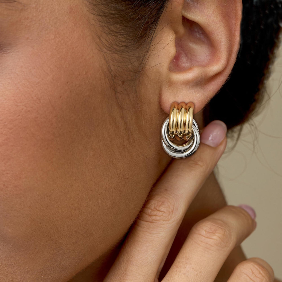 Geometric Gold Knot Statement Earrings The Nichole Collection - Official Site