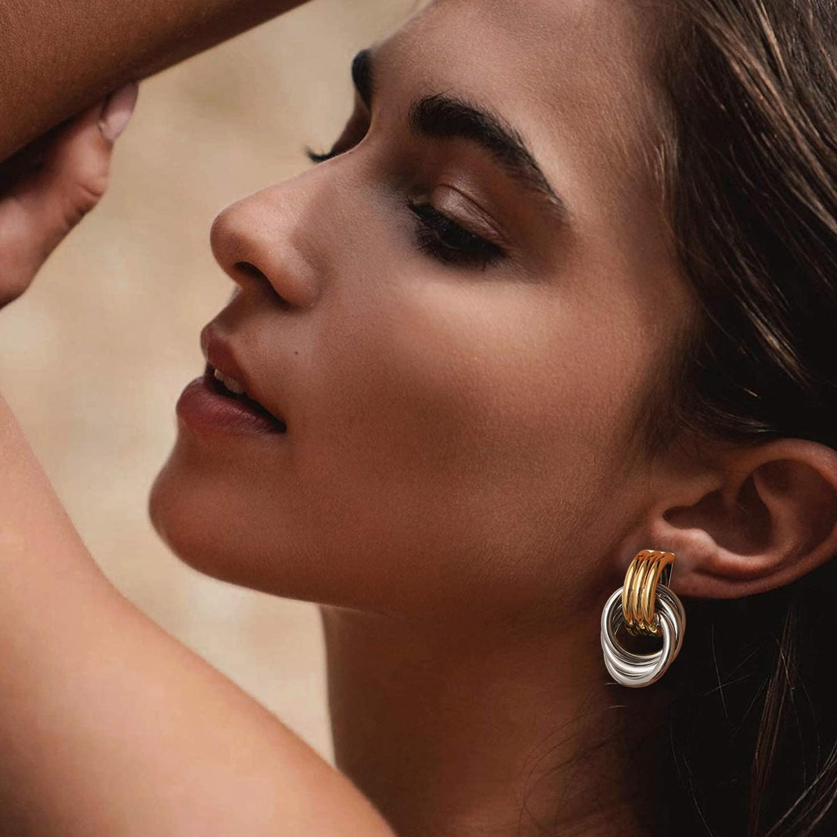 Geometric Gold Knot Statement Earrings The Nichole Collection - Official Site