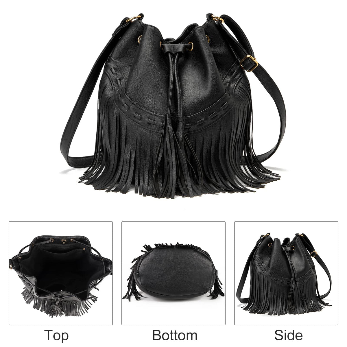 PARISIAN FRINGE BUCKET BAG The Nichole Collection