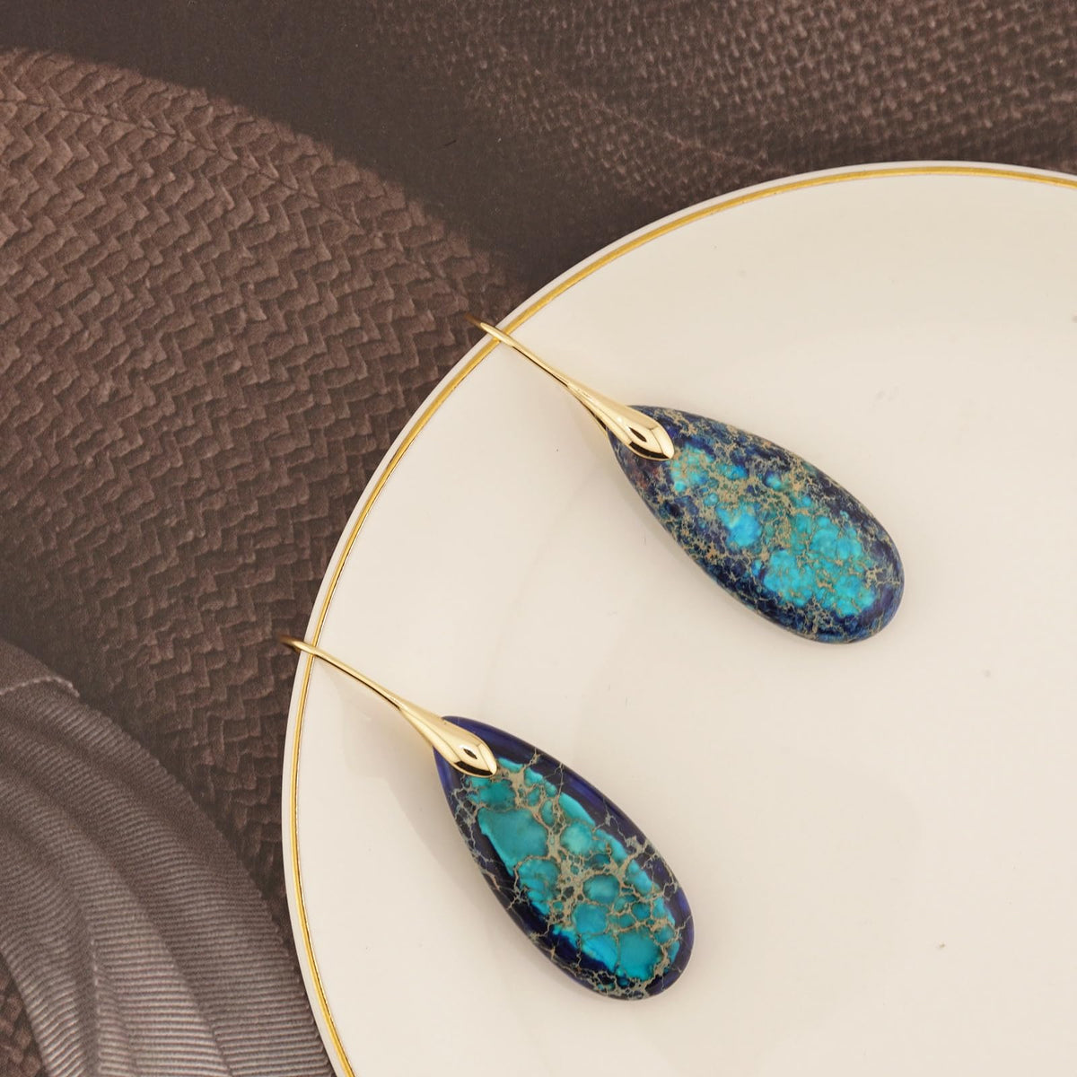 Natural Stone Teardrop Dangle Earrings The Nichole Collection - Official Site