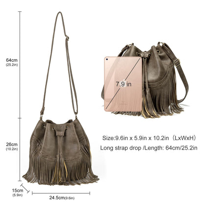 PARISIAN FRINGE BUCKET BAG The Nichole Collection