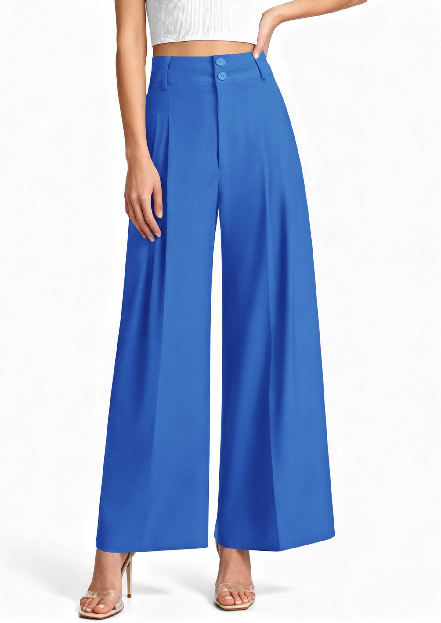 High Waisted Wide Leg Dress Pants with Pockets