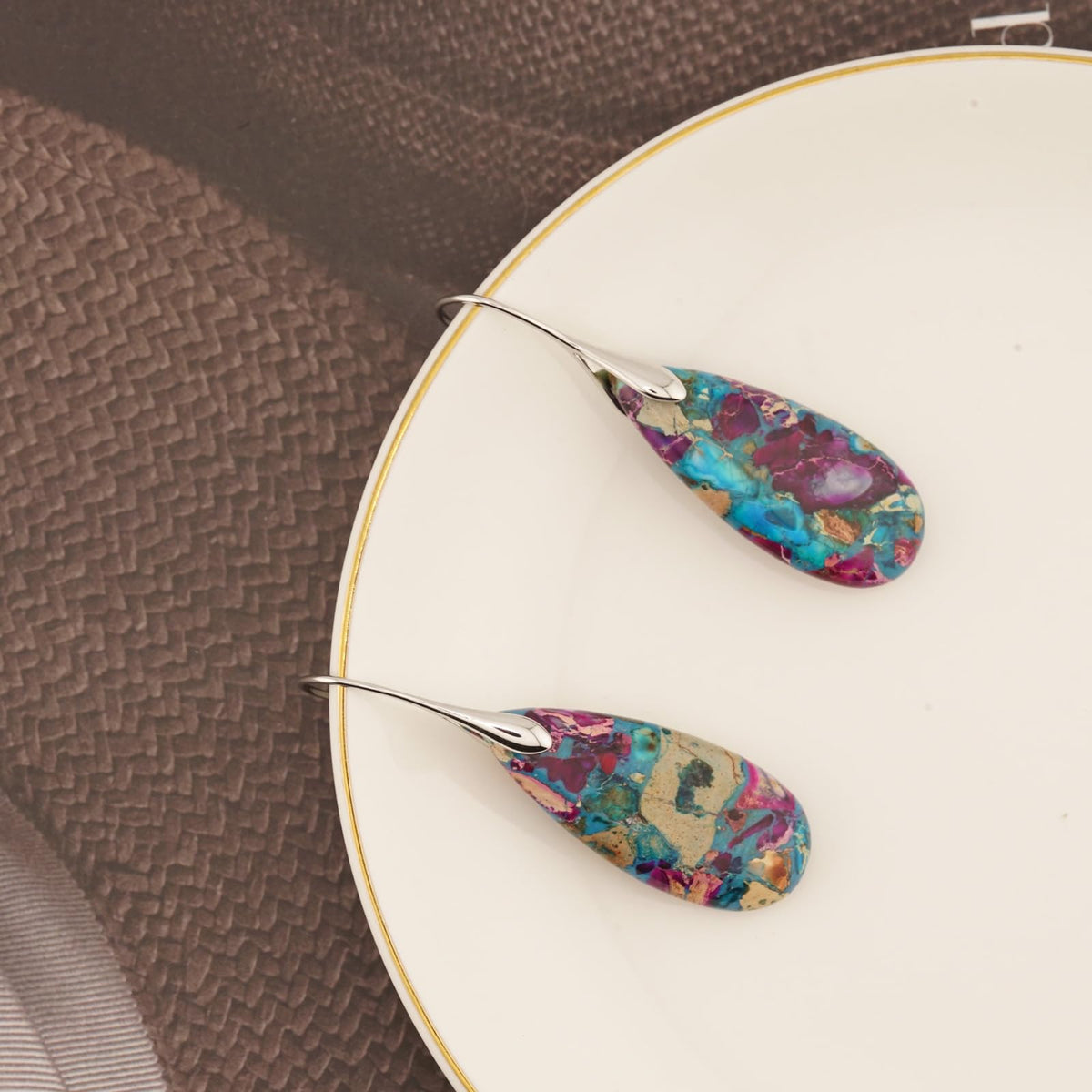 Natural Stone Teardrop Dangle Earrings The Nichole Collection - Official Site