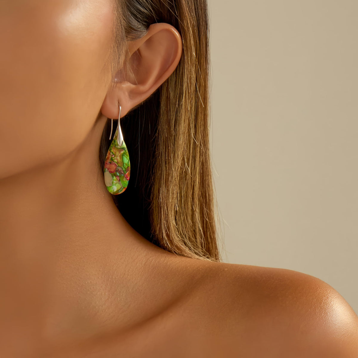 Natural Stone Teardrop Dangle Earrings The Nichole Collection - Official Site